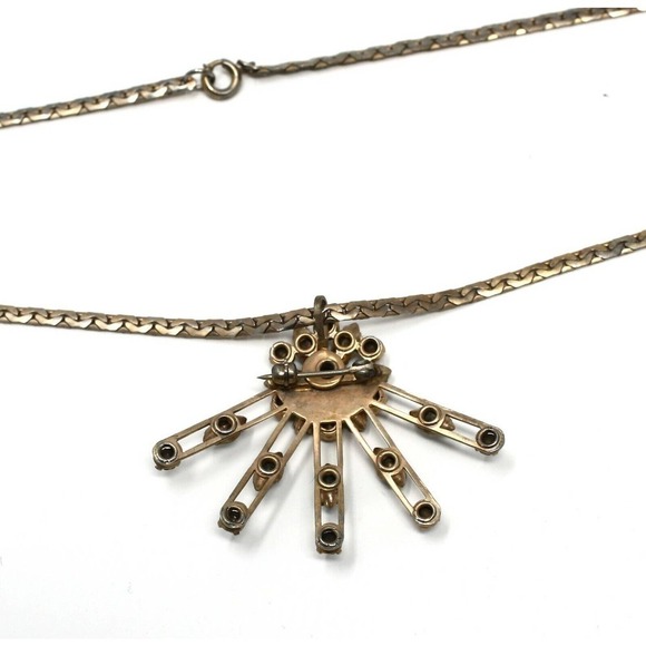 Vintage Set Can be Worn as a Necklace or Pin Blue Rhinestone Starburst -Hey Viv - Picture 3 of 8